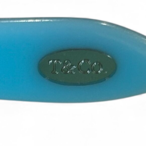 Tiffany & Co Black Sunglasses Rimmed in Signature Tiffany Blue Crystal Frame - Picture 11 of 16